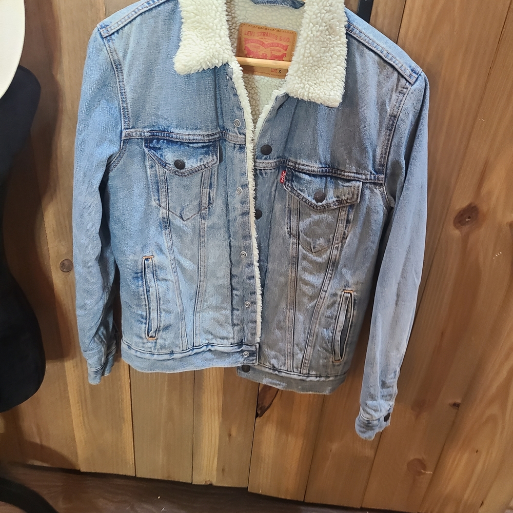 Levi's Light Blue Denim Sherpa Jacket
